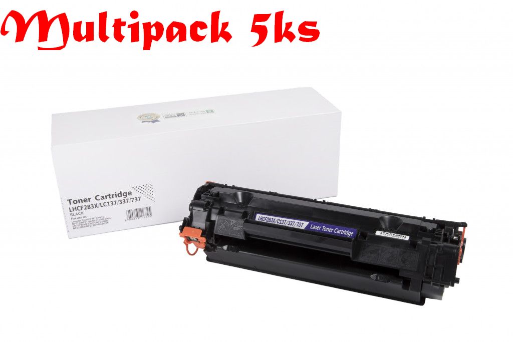 Multipack HP CF283X / CRG737, Black - 5ks