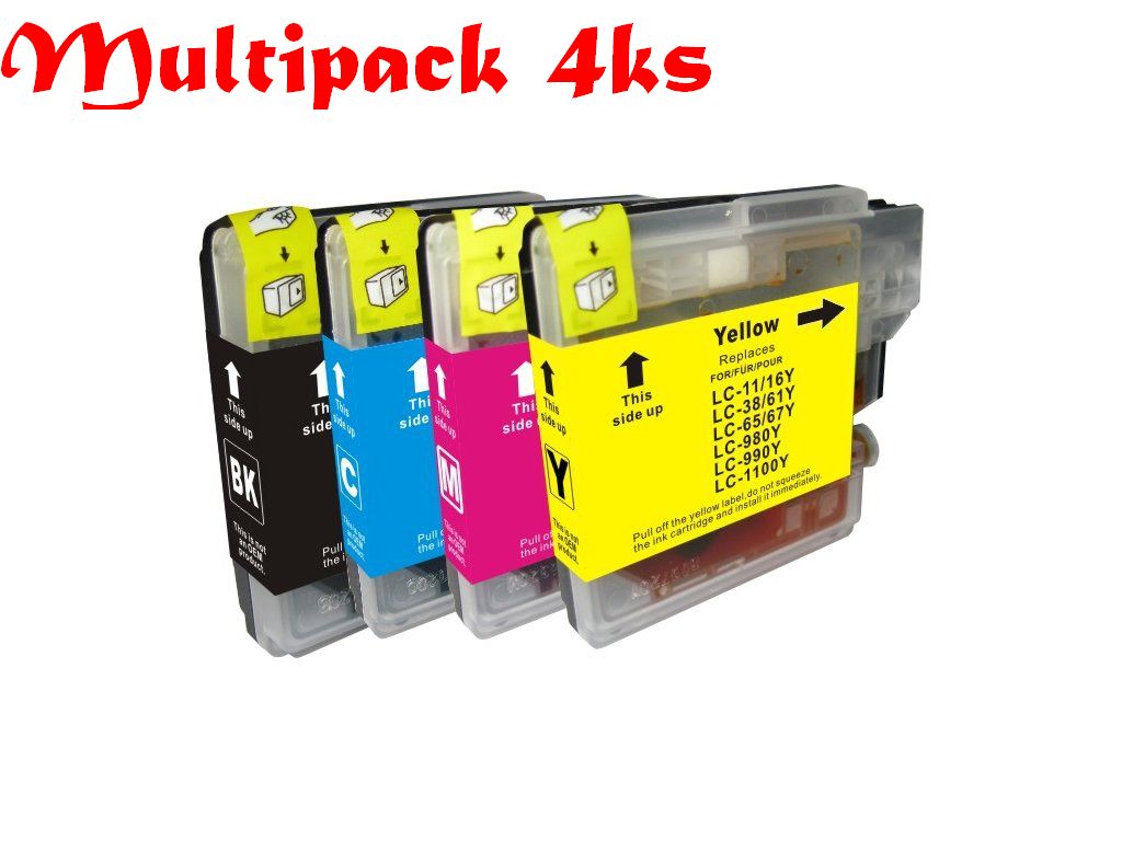 Multipack Brother LC1100BK / LC980 / LC985 - 4ks 